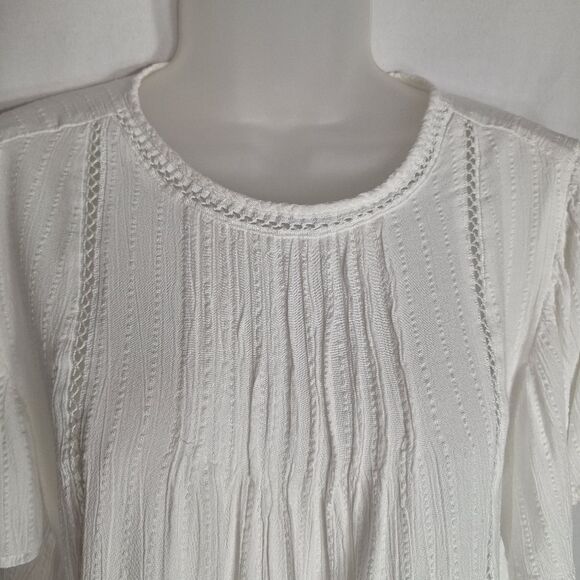 Knox Rose Womens Prairie Blouse Coastal Country Boho Short Sleeve Flowy Small - Picture 3 of 12